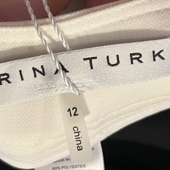 Trina Turk Norikko 2 White Pants With Black Stripe Size 12 NWT - Picture 12 of 16